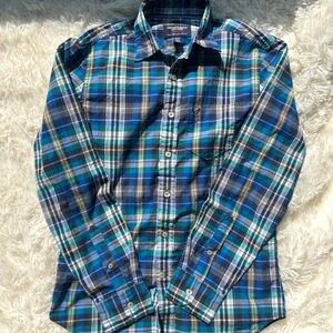 American Eagle outfitters athletic fit plaid colored button down shirt